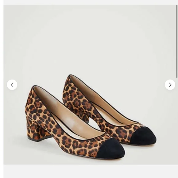 Ann Taylor Odelia Haircalf Cap Toe Pump Leopard Size 7 - Picture 2 of 8